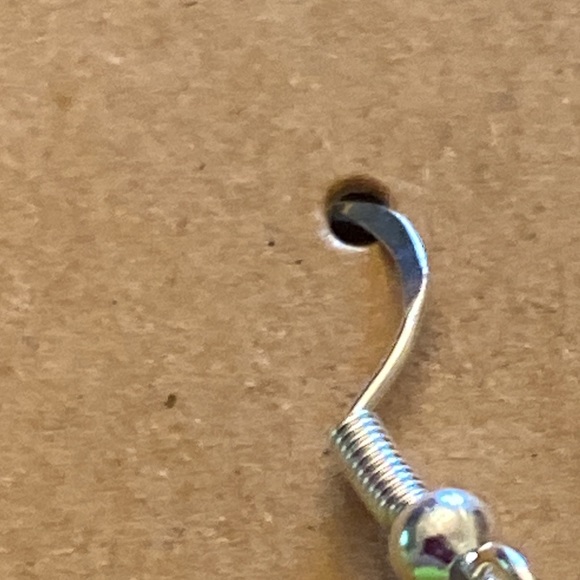 Cute green dinosaur earrings with sterling silver wires and random gift bag - Picture 3 of 7